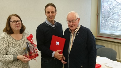 Geehrt für 40 Jahre Parteizugehörigkeit: Unser Genosse Friedrich Tappe.